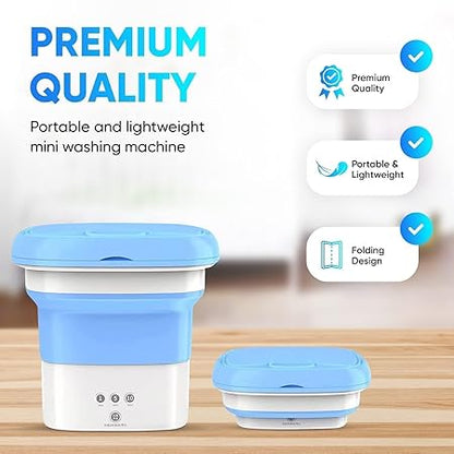 6 Liter Top Load Washing Machine - Portable Mini Foldable Washer And Spin Dryer for Carry