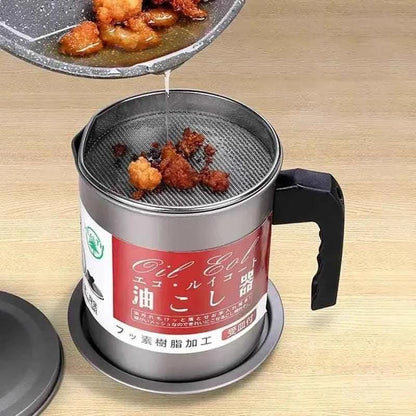 Trenducts.pk Stainless Steel Oil Filter Pot 1.4 Liter