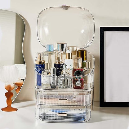 Makeup Organizer with Drawer Storage Organizer | Transparent Plastic Makeup Box