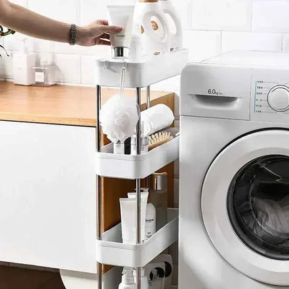 4-Tier Slim Rolling Storage Trolley – Space-Saving Organizer Rack