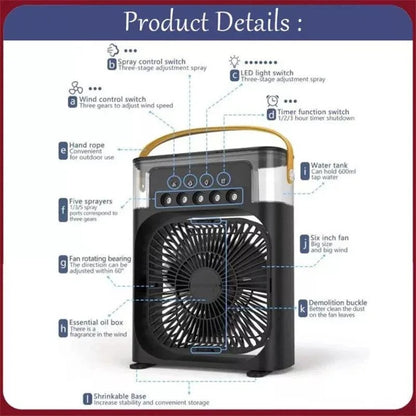 Electric Humidifier Fan – 2-in-1 Hydrating Cooling Station