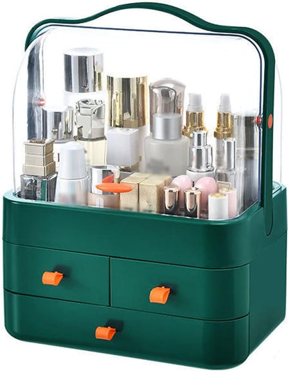 Makeup Organizer Portable Cosmetic Organizer Box with Lid Fully Open Makeup Display Case Skincare Storage Boxes Bedroom Vanity Desk