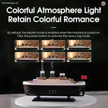 Premium Titanic Ship Humidifier – Cool Mist Aroma Diffuser & Night Light