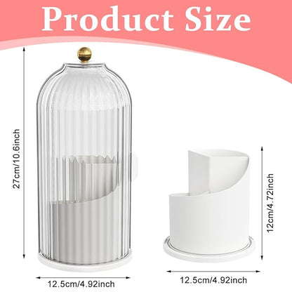 Makeup Brush Holder Organizer with Lid, 360° Rotatable Makeup Brushes Storage Case